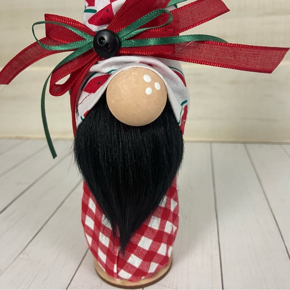 Watermelon Gnome Red White Green Tiered Tray Farmhouse Home Decor Summer Picnic - Picture 11 of 11